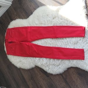 7 For All Mankind Red Skinny Leg Jeans size 25